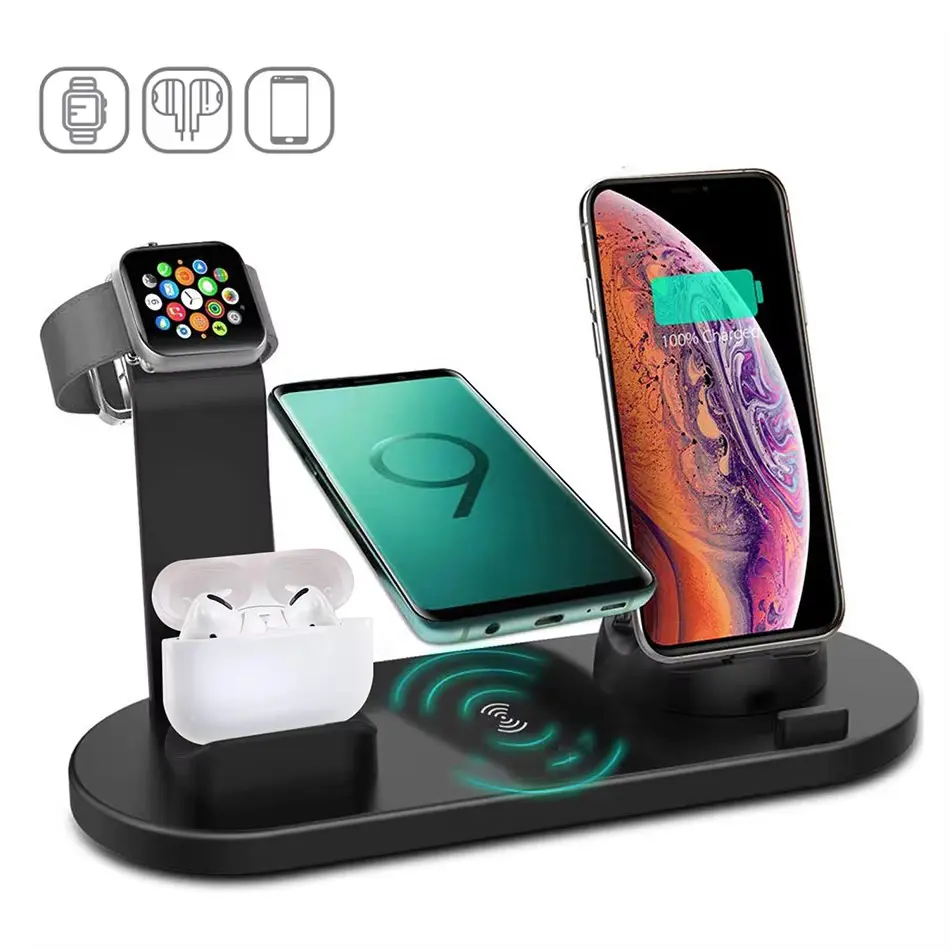 30W 7-in-1 Fast Wireless Charging Station for iPhone, Apple Watch & AirPods – All-in-One Desktop Dock Stand
