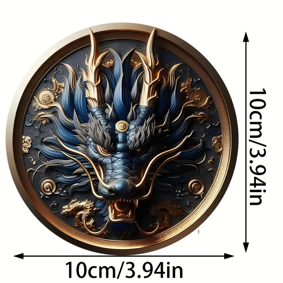 6-Piece Chinese Dragon Wooden Coasters - Heat-Resistant, Durable Drink & Coffee Holders for Office & Kitchen