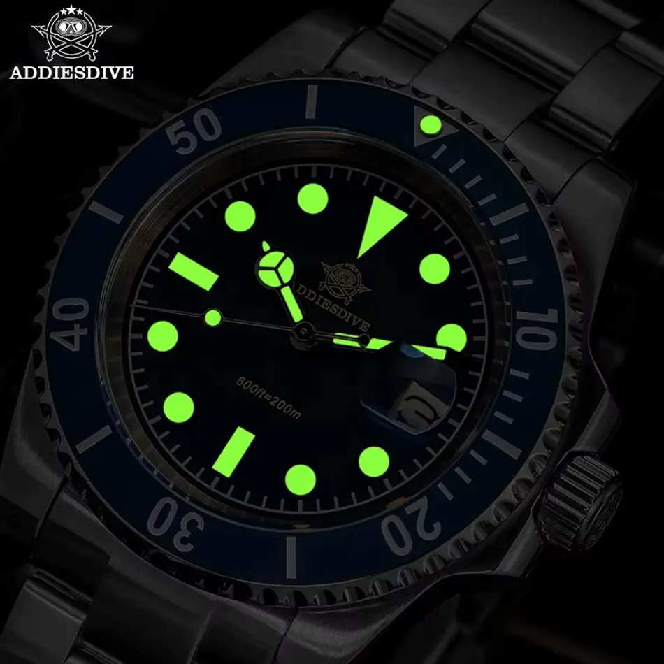 ADDIESDIVE 39mm Men's Automatic Dive Watch – NH35 Movement, Calendar, 100M Waterproof, Stainless Steel Mechanical Wristwatch