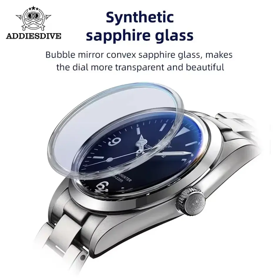 ADDIESDIVE AD2025 Men's Quartz Dive Watch – 100M Waterproof, Stainless Steel, Sapphire Glass, Luminous Hands, Luxury Sport Watch