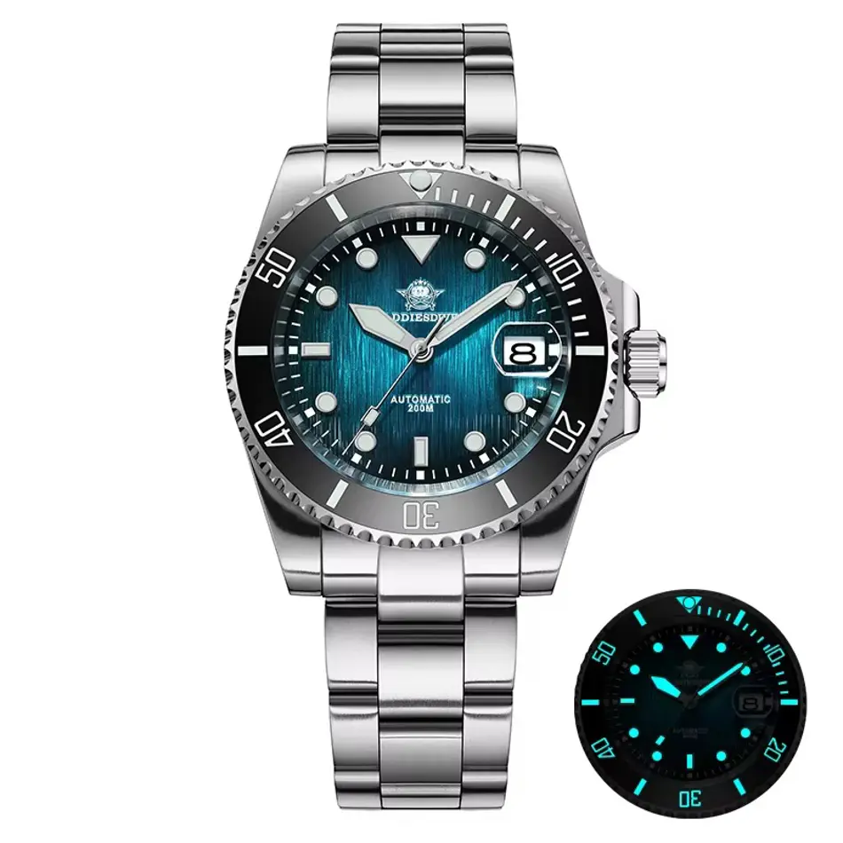 ADDIESDIVE Men's Automatic Dive Watch – Sapphire Glass, 200M Waterproof, Luminous, Stainless Steel Mechanical Wristwatch