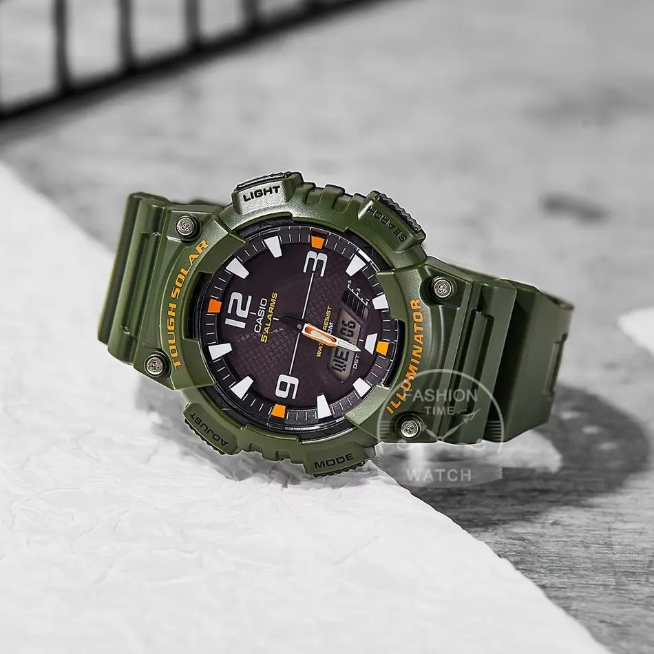 Casio AQ-S810W-3A Men's Solar Powered Watch – 10-Year Battery, Sport Design