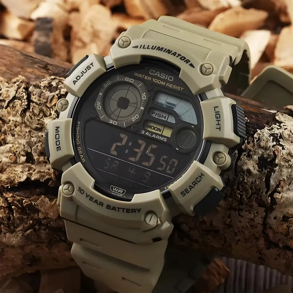 Casio WS-1500H-5B Men's Digital Sports Watch – LED Display, Waterproof, 10-Year Battery