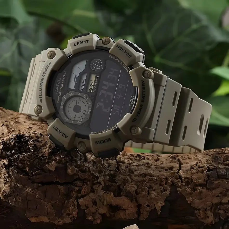 Casio WS-1500H-5B Men's Digital Sports Watch – LED Display, Waterproof, 10-Year Battery