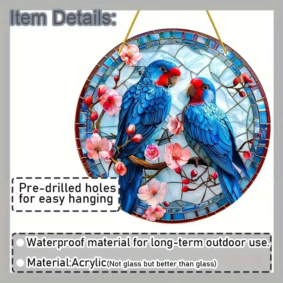 Charming Parrot Acrylic Catcher – Vibrant Birthday Gift for Garden, Porch & Office Decor