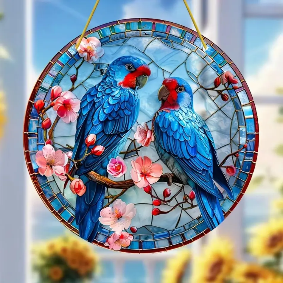 Charming Parrot Acrylic Catcher – Vibrant Birthday Gift for Garden, Porch & Office Decor