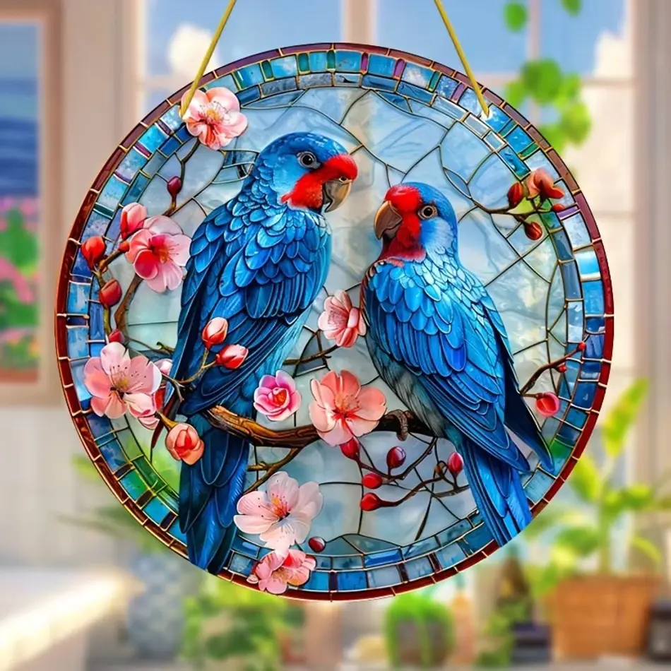 Charming Parrot Acrylic Catcher – Vibrant Birthday Gift for Garden, Porch & Office Decor