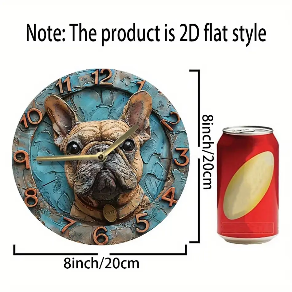 Chic French Bulldog Wooden Wall Clock – Stylish Home Decor Accent