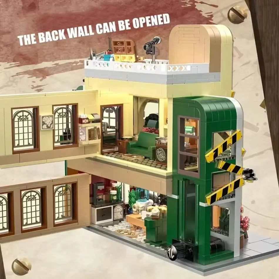 Creative Detective Agency Bear Building Blocks Toy with Light - Kumamoto Workers DIY Bricks Model for Kids Boys - Perfect Gift