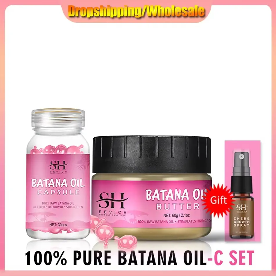 Hair Growth Set for Men & Women – Batana Oil, Fast Hair Growth Spray, Anti-Hair Loss Shampoo & Scalp Treatment – 6pcs, 5pcs, 3pcs Natural Regrowth Kit