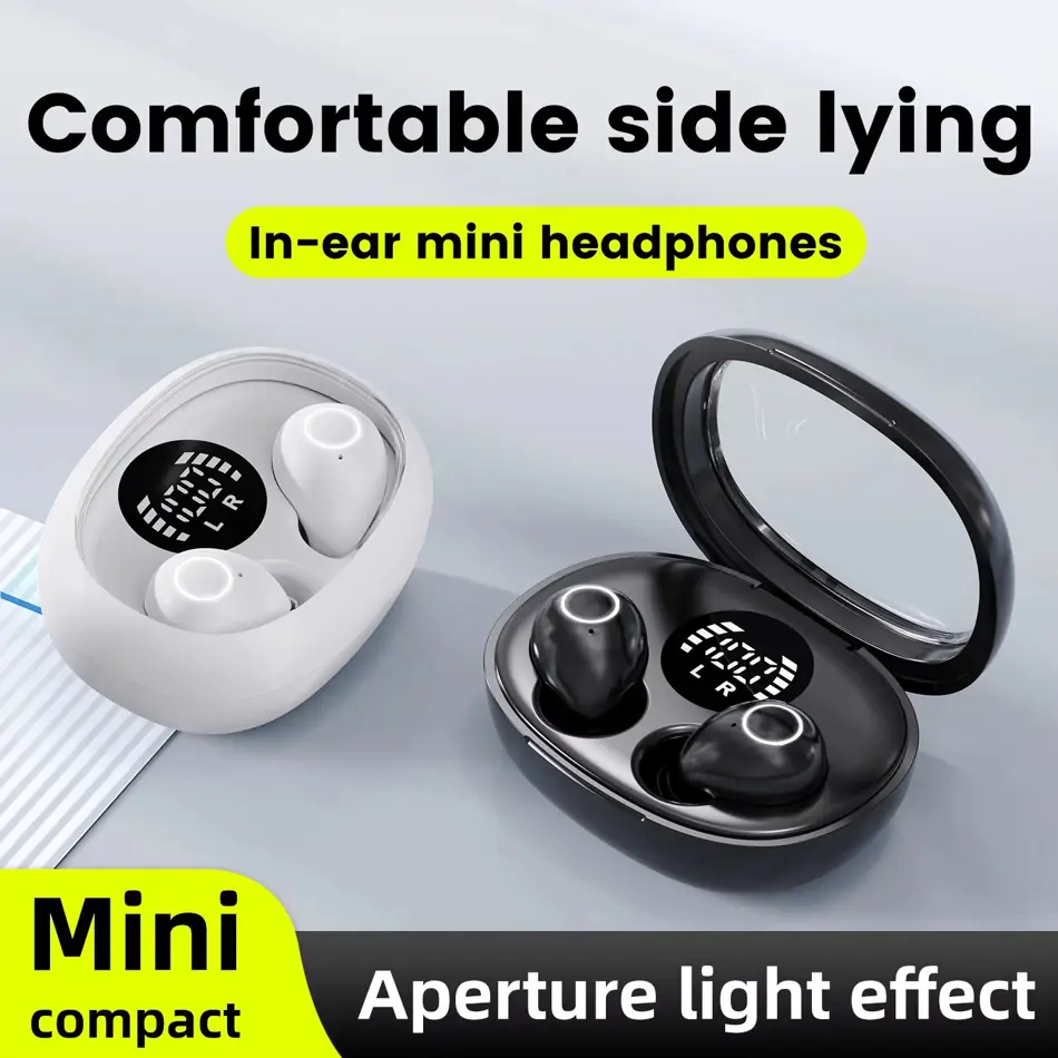 Invisible Mini Bluetooth Sleep Earbuds – Ultra-Small Wireless Hidden Headphones with Mic for Small Ears & Night Use