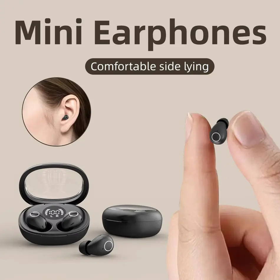 Invisible Mini Bluetooth Sleep Earbuds – Ultra-Small Wireless Hidden Headphones with Mic for Small Ears & Night Use