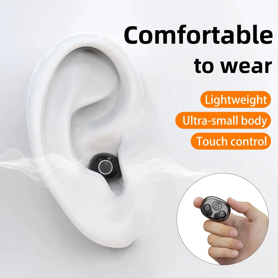 Invisible Mini Bluetooth Sleep Earbuds – Ultra-Small Wireless Hidden Headphones with Mic for Small Ears & Night Use