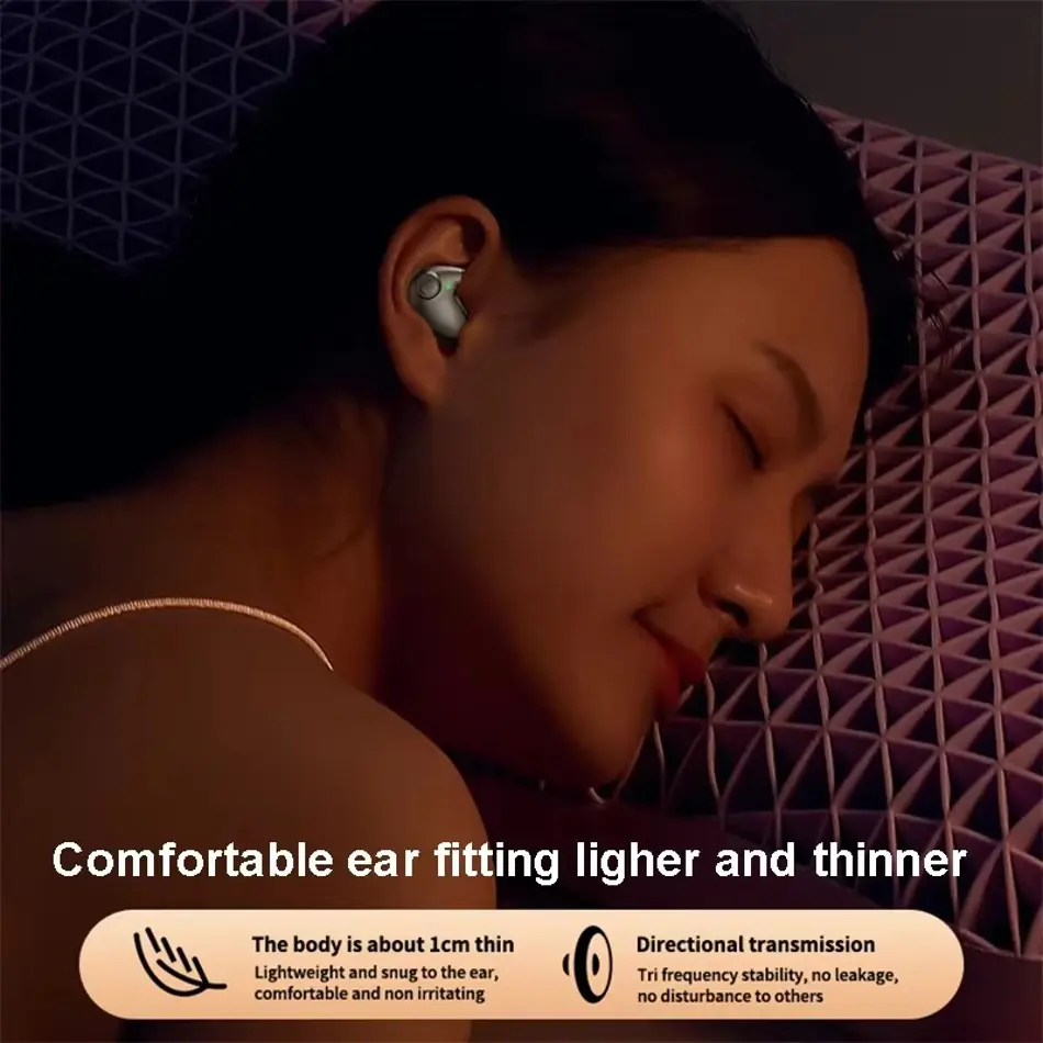 Invisible Wireless Sleep Earbuds Bluetooth 5.3 – IPX5 Waterproof, Noise Cancelling, Ultra-Light Invisible In-Ear Headphones for Side Sleepers & Travel