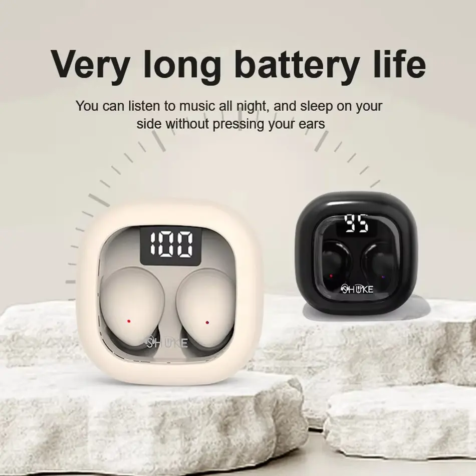 Invisible Wireless Sleep Earbuds – Mini Bluetooth In-Ear Headphones with Mic, Noise Blocking & Ultra Comfort for Side Sleepers