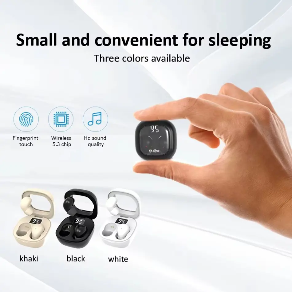 Invisible Wireless Sleep Earbuds – Mini Bluetooth In-Ear Headphones with Mic, Noise Blocking & Ultra Comfort for Side Sleepers