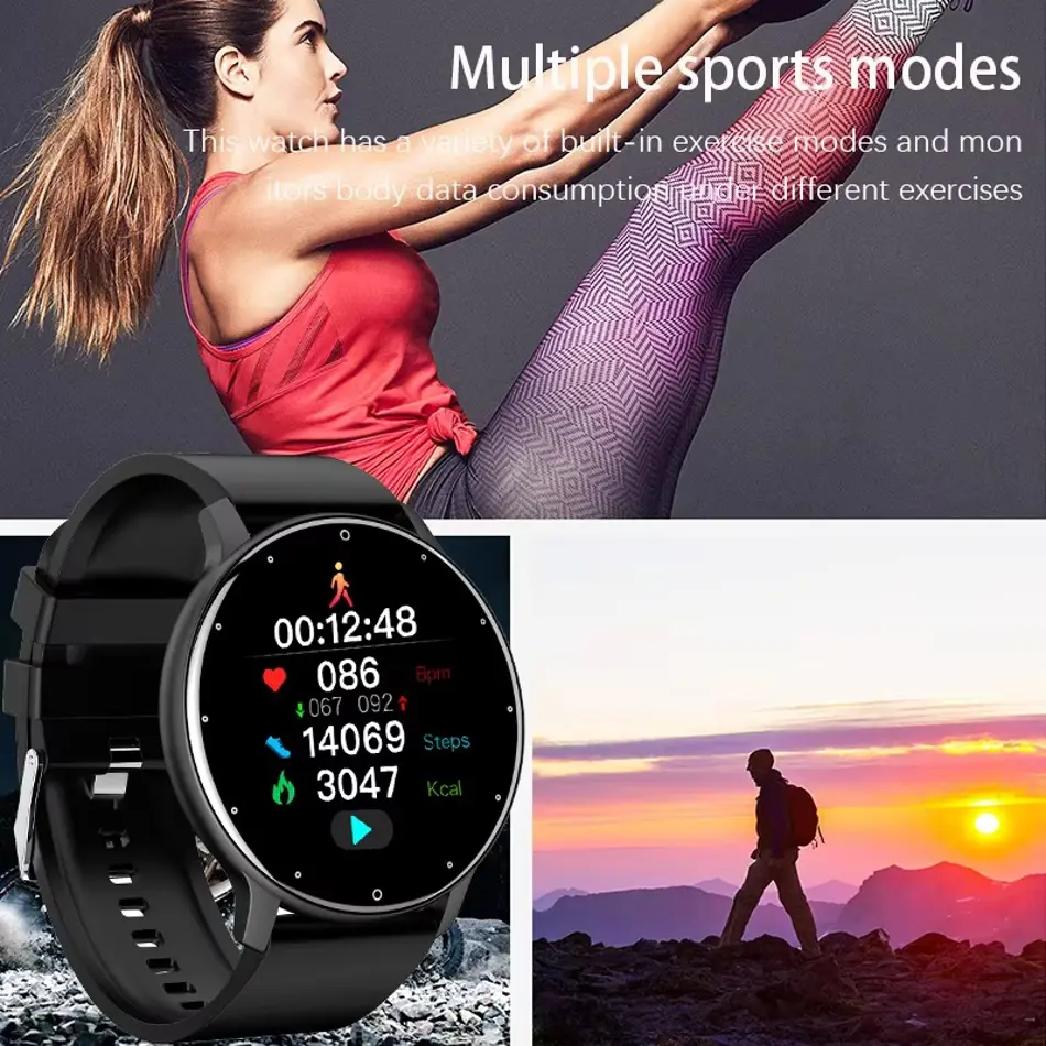 LIGE BW0223 Smartwatch for Men – Full Touch Fitness Tracker, IP67 Waterproof, Bluetooth Call & Notifications for Android & iOS