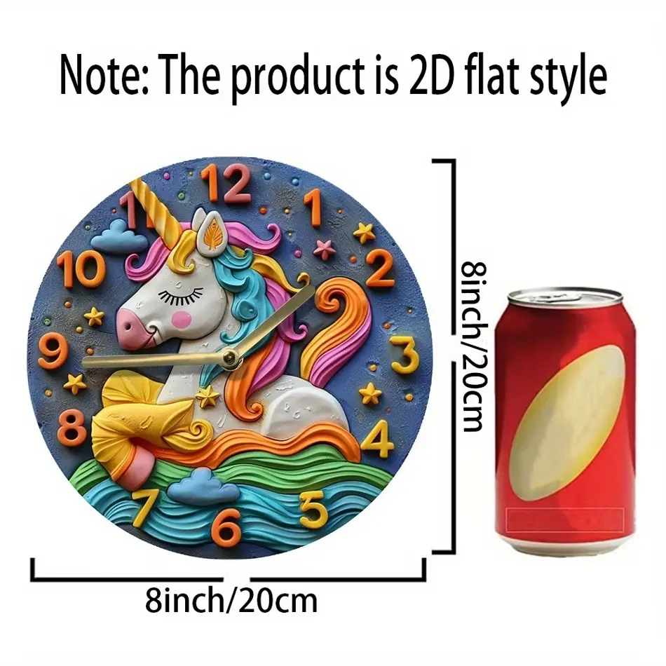  Magical Unicorn Wooden Wall Clock – Whimsical Decor for Kids’ Room