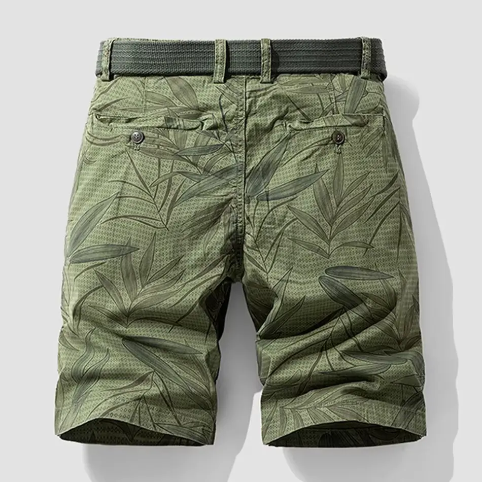 Men's Vintage Camouflage Cotton Cargo Shorts – Casual Military Style with Multi-Pockets