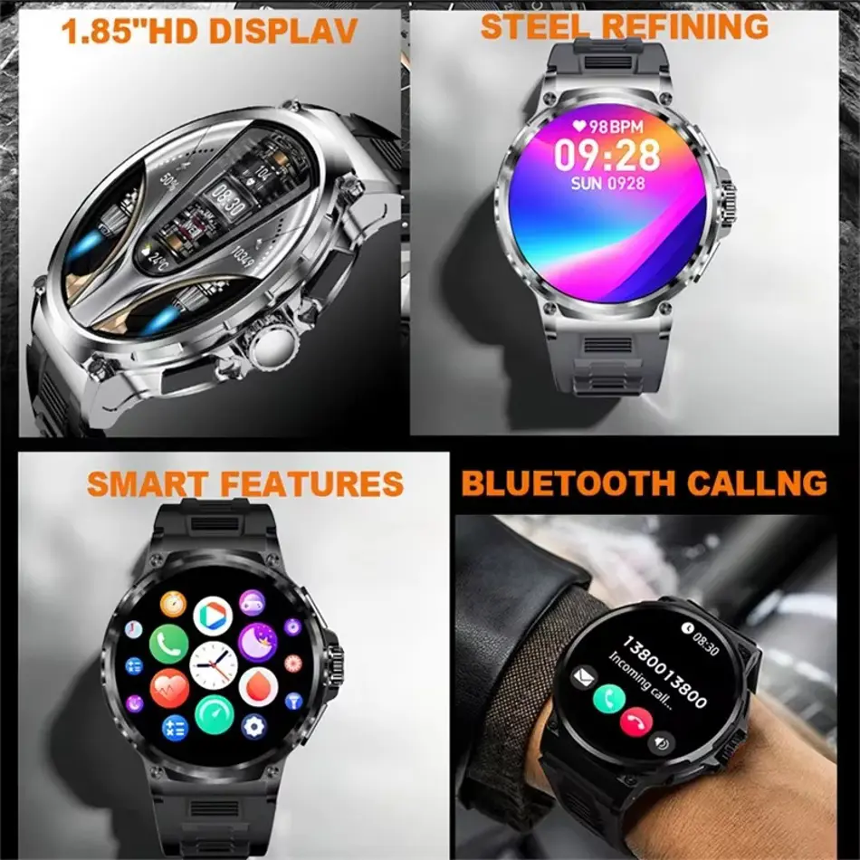 New 1.85" Ultra HD Display 710mAh Large Battery Smartwatch with GPS & Bluetooth Calling for Androind And iOS