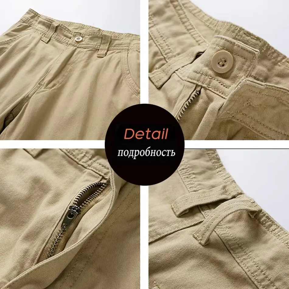 New Men's Tactical Cargo Shorts – Multi-Pocket Military-Style Cotton Outdoor Wear - 9 Color Choice