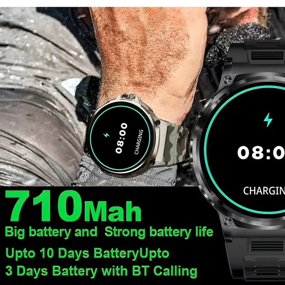 New Ultra HD Display 710mAh Large Battery 1.85"  Smartwatch with GPS & Bluetooth Calling for Huawei, Xiaomi, iOS