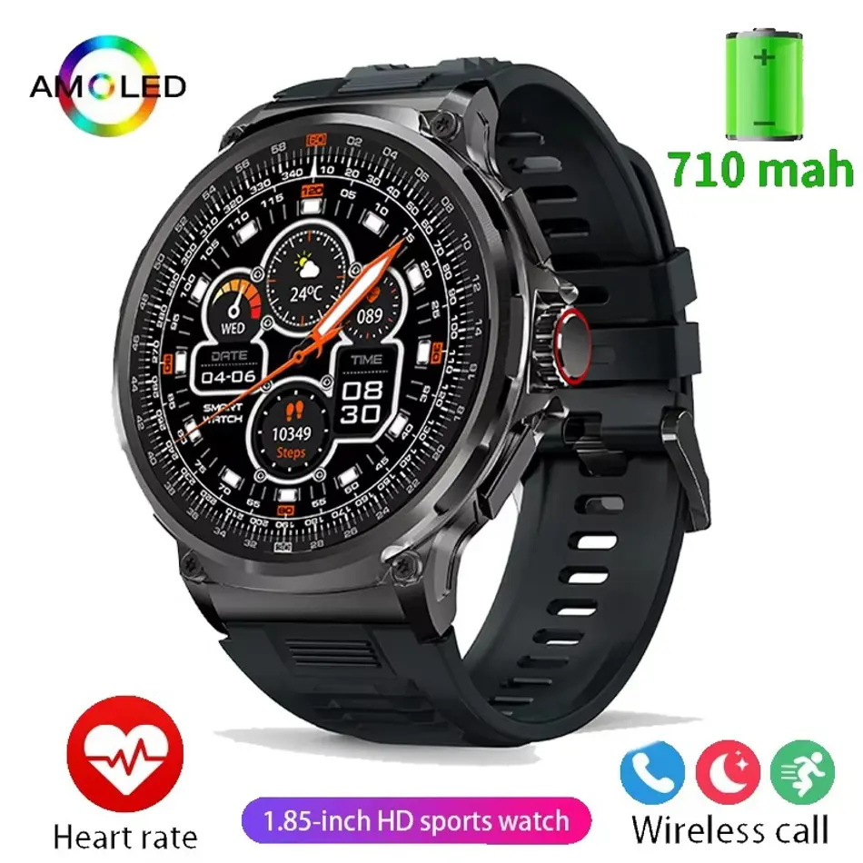 New Ultra HD Display 710mAh Large Battery 1.85"  Smartwatch with GPS & Bluetooth Calling for Huawei, Xiaomi, iOS