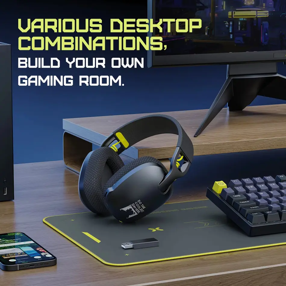 ONIKUMA B2 Wireless Gaming Headset 2.4GHz Ultra-Low Latency for PS5, Xbox, PC, Mac, Noise Cancelling with Mic