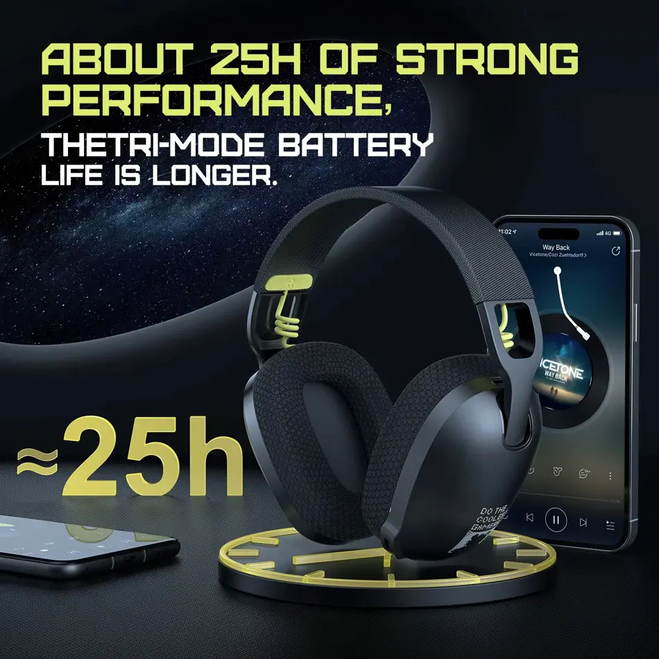 ONIKUMA B2 Wireless Gaming Headset 2.4GHz Ultra-Low Latency for PS5, Xbox, PC, Mac, Noise Cancelling with Mic