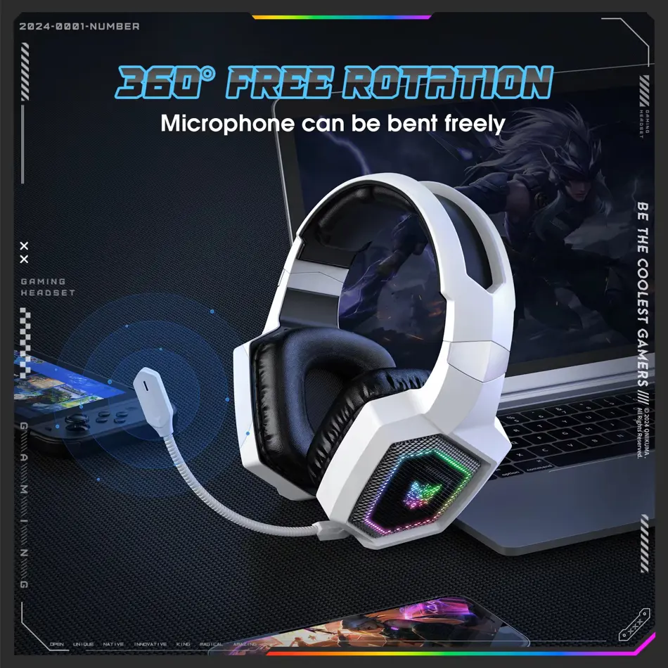 ONIKUMA GT806 Wireless Gaming Headset – 2.4GHz HiFi Surround Sound with Noise-Canceling Mic for PC & Laptop