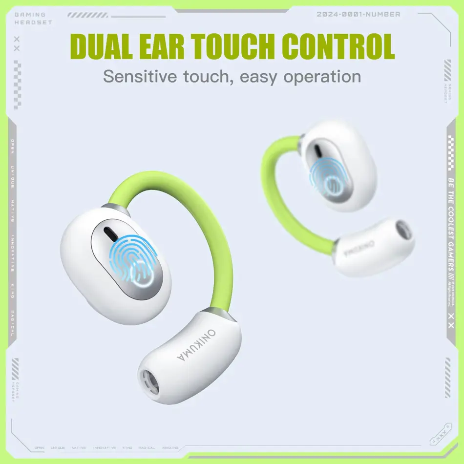  ONIKUMA High-Performance White Neckband Headphones – Durable, Stereo Surround Sound for Sports & Gaming