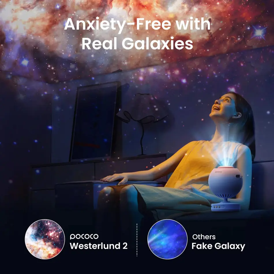 POCOCO Galaxy Star Projector Night Light – HD Nebula Lamp for Home Decor,  Bed Room & Gift
