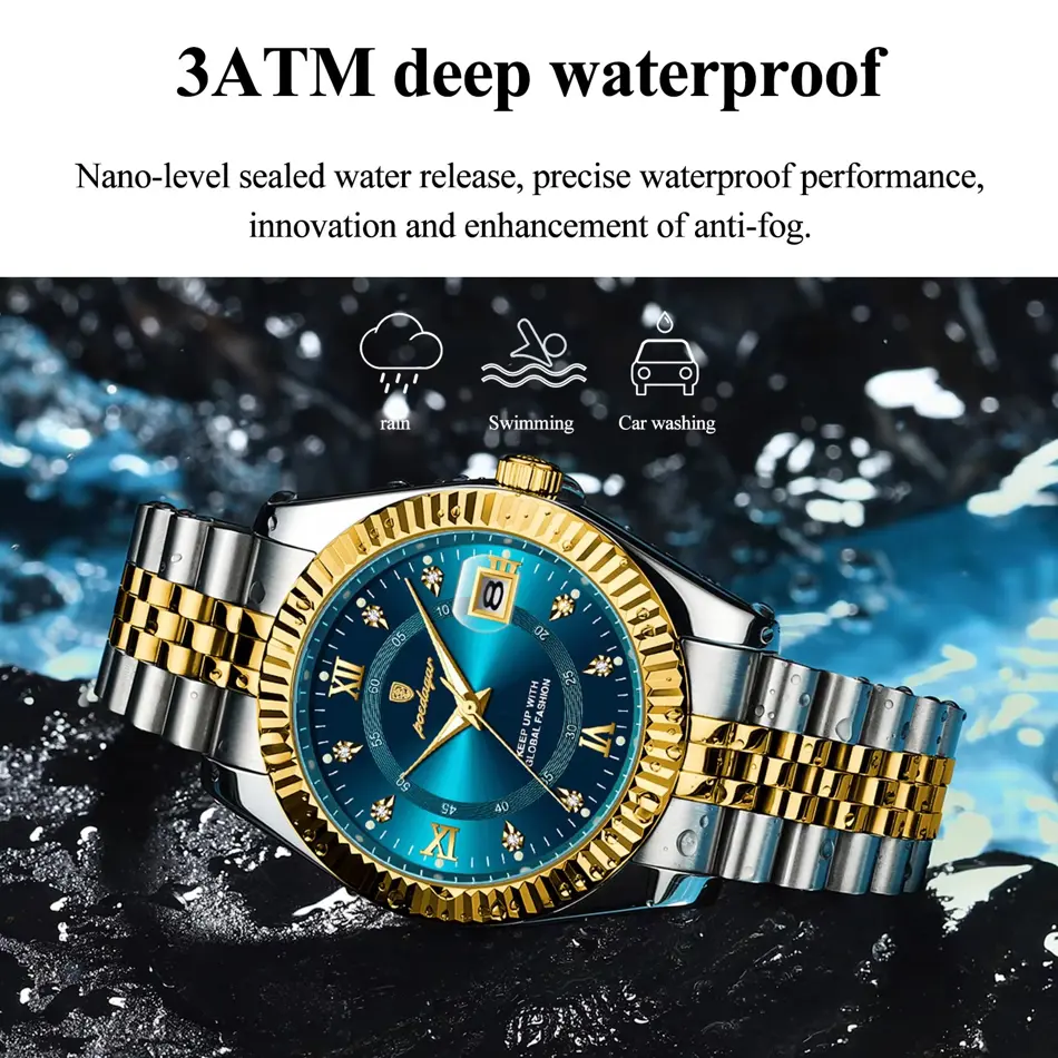 POEDAGAR Luxury Military Sports Watch for Men – Waterproof Quartz with Luminous Display & Stainless Steel Strap