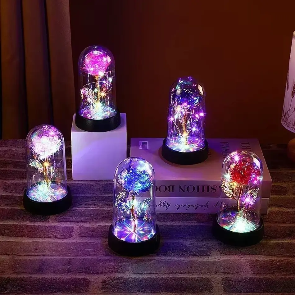 Rose Light LED Night Lamp – Realistic Eternal Flower Decoration for Parties, Gifts & Home Decor