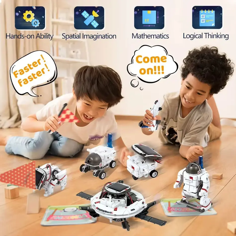 Solar Robot Educational Toy Kit for Kids - Science & Technology Learning Toy for Boys