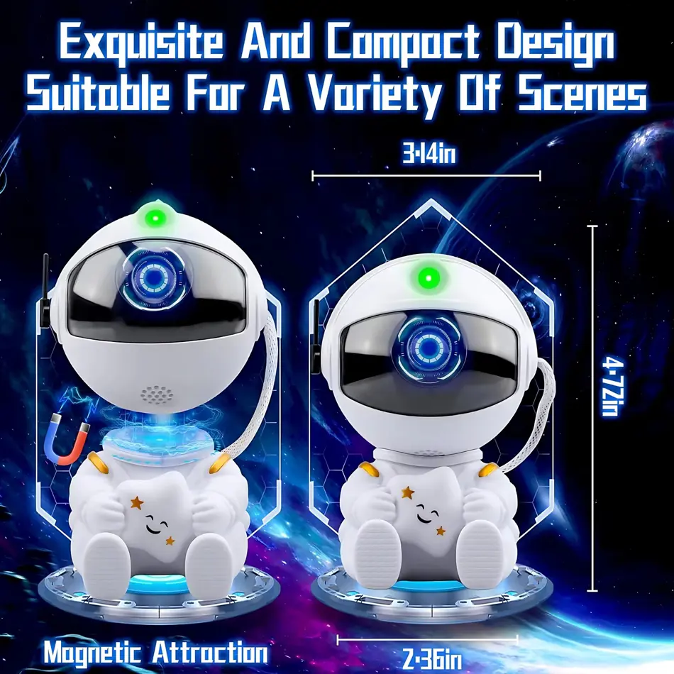 Starry Nebula Astronaut Projector – LED Galaxy Night Light for Kids