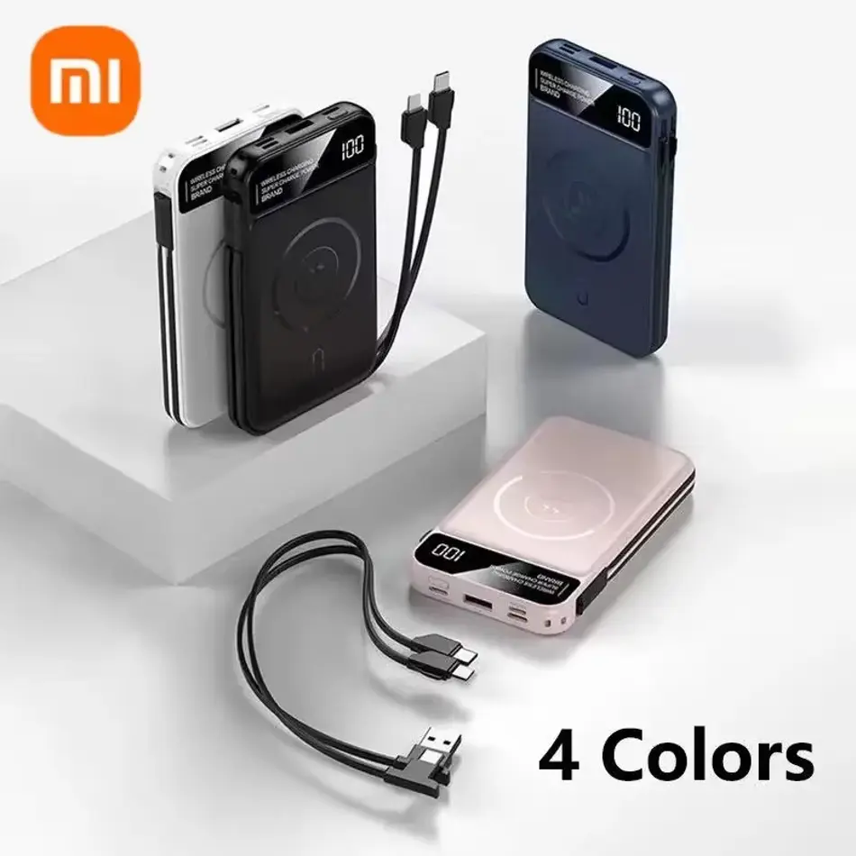 Xiaomi 50000mAh Magnetic Wireless Power Bank | MagSafe, Built-in Cables, Fast Charging for iPhone & Android