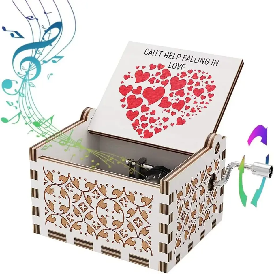 You Are My Sunshine Vintage Wooden Music Box - Hand Crank Musical Gift for Daughter, Wife, Mother, or Friend