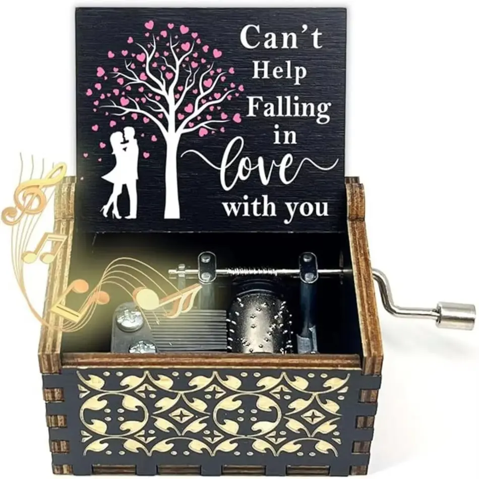 You Are My Sunshine Vintage Wooden Music Box - Hand Crank Musical Gift for Daughter, Wife, Mother, or Friend