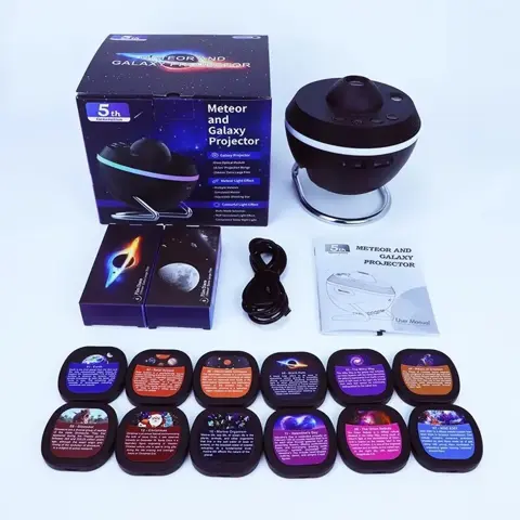 12-in-1 Galaxy Star Projector with Meteor Effects – Ultra-Clear Planetarium Lamp for Kids & Adults