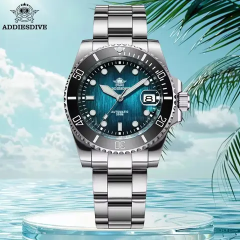 ADDIESDIVE Men's Automatic Dive Watch – Sapphire Glass, 200M Waterproof, Luminous, Stainless Steel Mechanical Wristwatch
