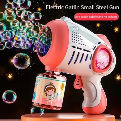 Automatic Dinosaur Bubble Gun - 68 Holes Rocket Launcher Soap Blower for Kids - Outdoor Toy Gift
