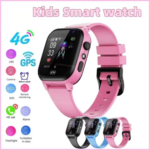 Kids 4G Waterproof Smartwatch with GPS, SOS, Voice Call & Camera – Child Safety Tracker Watch with SIM Support for Boys & Girls