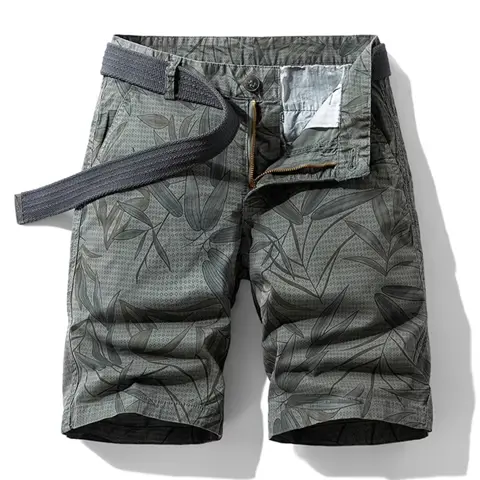 Men's Vintage Camouflage Cotton Cargo Shorts – Summer Casual Military Style with Multi-Pockets