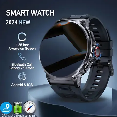 New Ultra HD Display 710mAh Large Battery 1.85"  Smartwatch with GPS & Bluetooth Calling for Huawei, Xiaomi, iOS