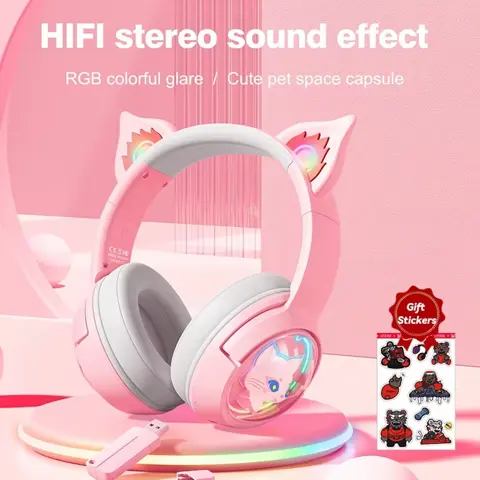 ONIKUMA B5 Wireless Gaming Headset with RGB Lighting & HD Mic – Stereo Earphones for PC, PS5, and Gaming Consoles