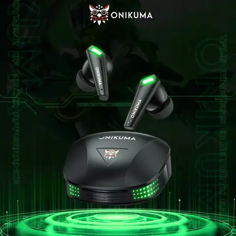ONIKUMA T308 Wireless Gaming Earbuds with Mic – TWS Noise Cancelling Bluetooth Headset, Touch Control, Stereo Sound