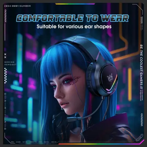 ONIKUMA X31 RGB Wired Gaming Headset – Surround Sound Over-Ear Headphones for PC, Xbox, PS4 & Mobile