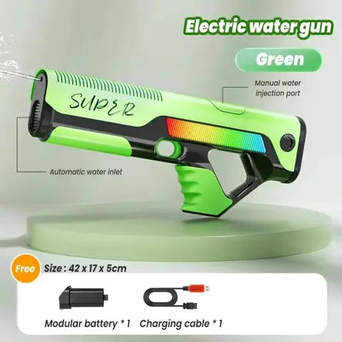 Powerful Automatic Electric Water Gun – High-Pressure Spray Blaster for Kids Outdoor Pool & Beach Play