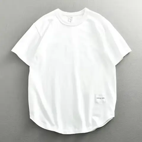 Premium Retro Men's Washed Cotton Solid Color T-Shirt – Classic O-Neck Summer Tee